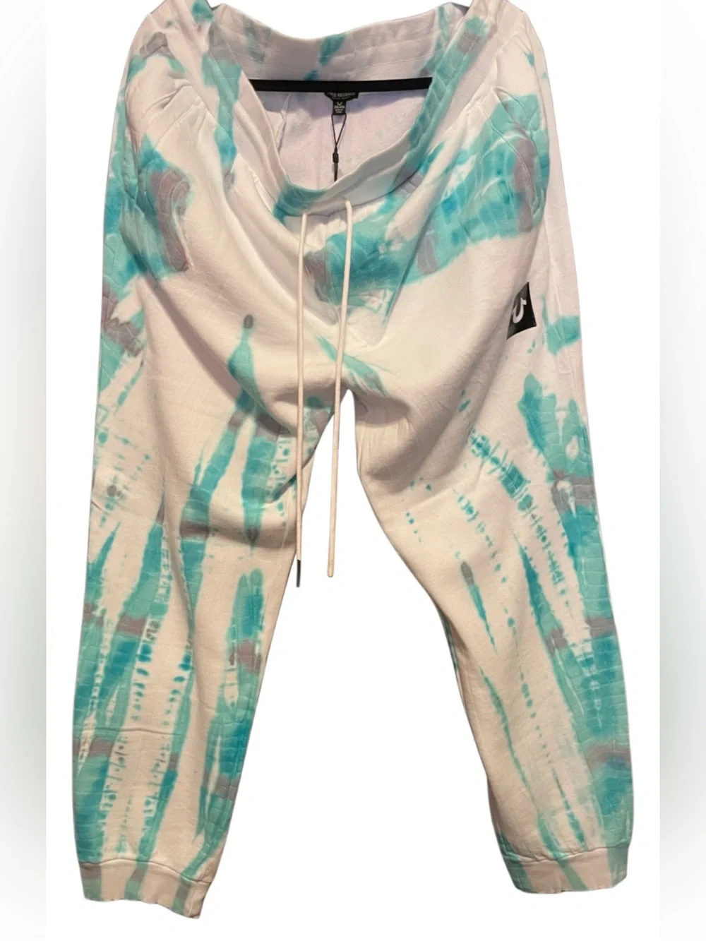 True Religion Tie-Dye Joggers - White & Teal XXL